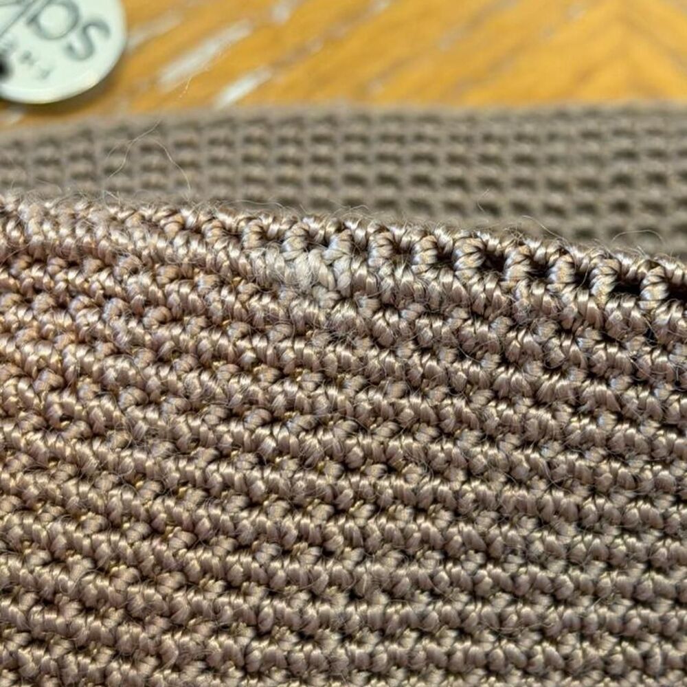 Vintage The Sak Brown Crochet Pouch Cosmetic Bag - Picture 4 of 8